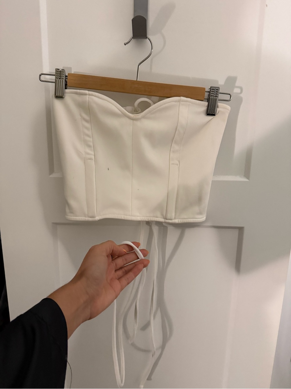Aym studio white lace up corset